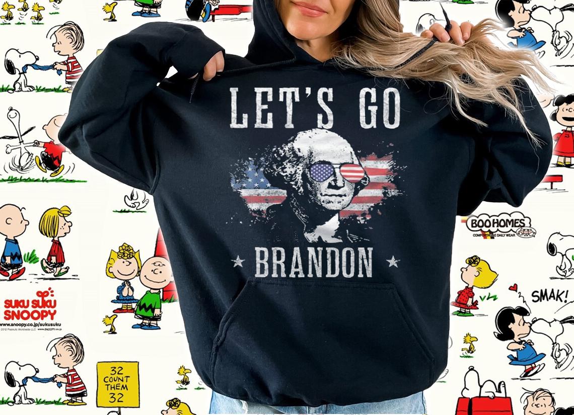 New Design let's Go Brandon George Washington American Flag T-Shirt t-shirt hoodie