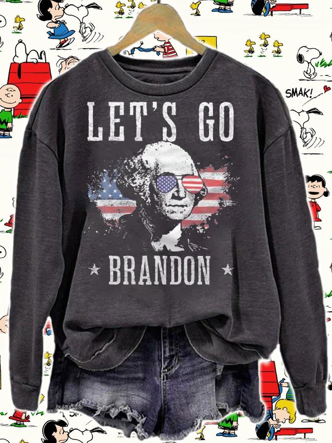 New Design let's Go Brandon George Washington American Flag T-Shirt t-shirt sweatshirt