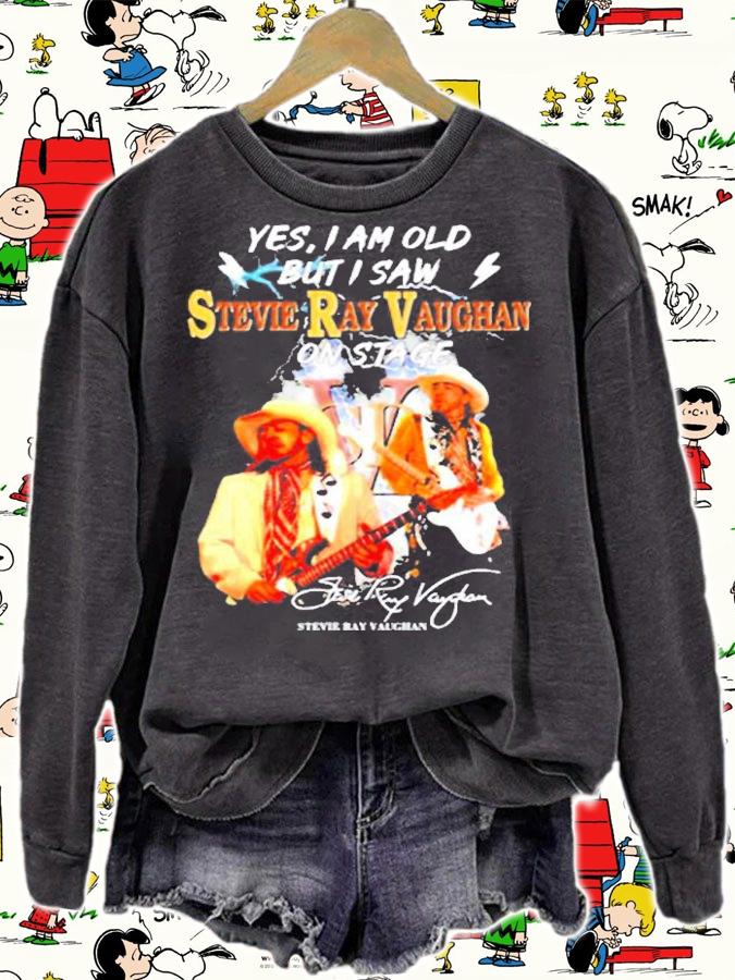 Official Yes I Am Old But I Saw Stevie Ray Vaughan On Stage Signatures T-Shirt t-shirt sweatshirt