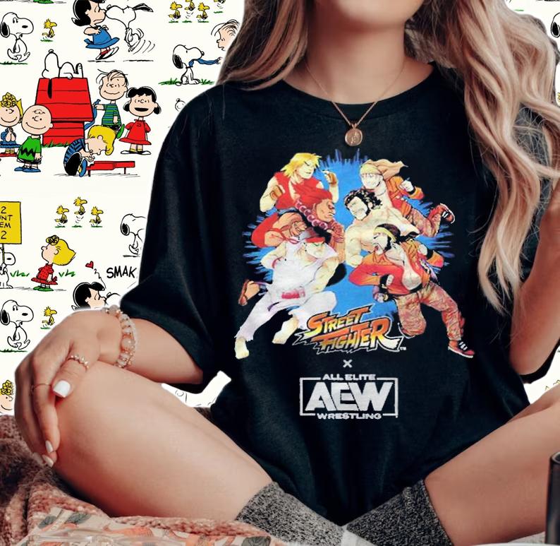 The Elite Street Fighter x AEW T-shirt t-shirt woman shirt