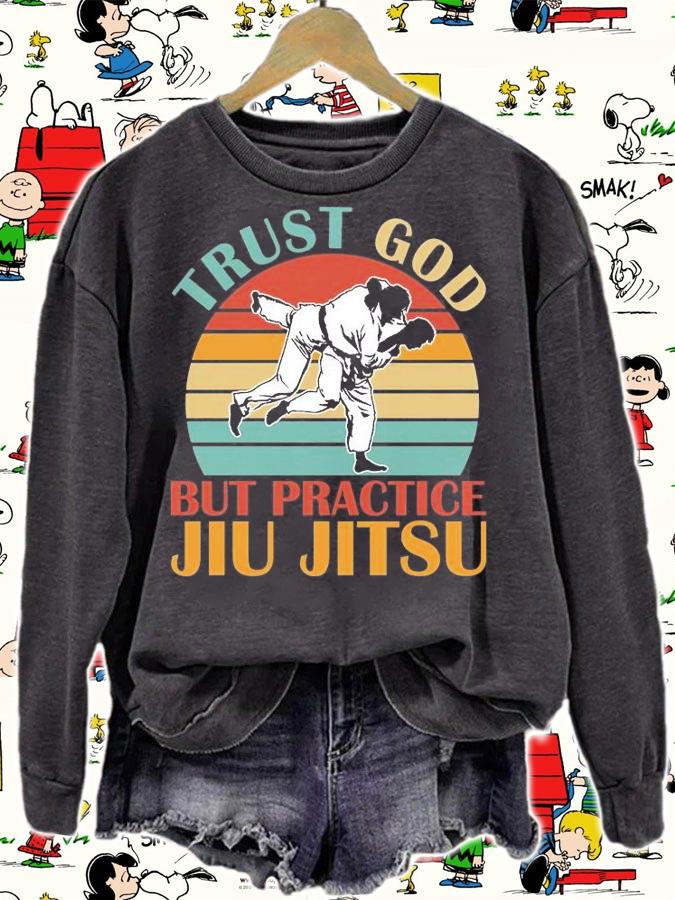 Trust God but practice Jiu Jitsu funny Vintage T-shirt t-shirt