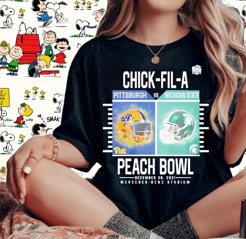 Chick-fil-a Pittsburgh Vs. Michigan State Peach Bowl December 30 2021 Mercedes Benz Stadium Shirt t-shirt woman shirt