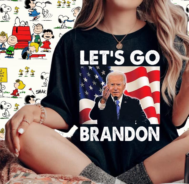 New Lets Go Brandon Biden US Flag Impeach Biden T-Shirt t-shirt