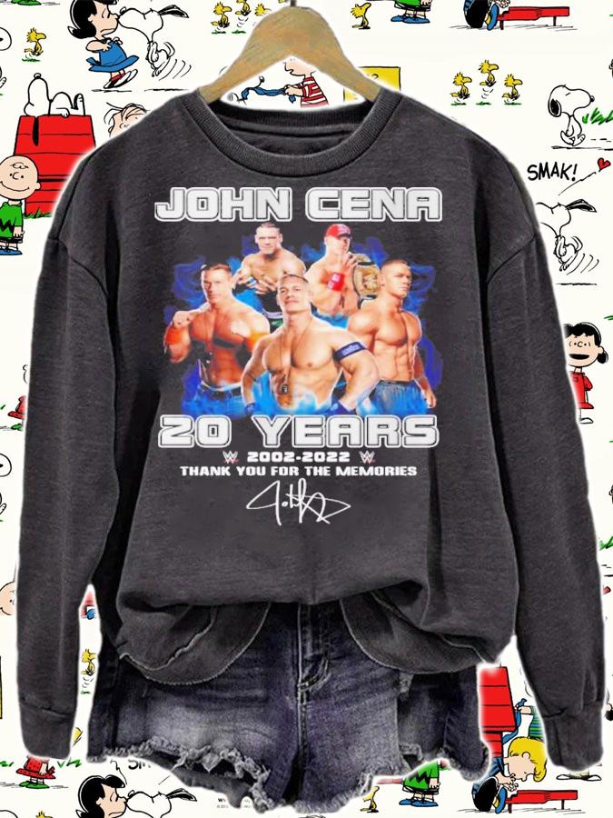 John Cena 20 Years 2002-2022 Signatures Thank You For The Memories Shirt t-shirt sweatshirt
