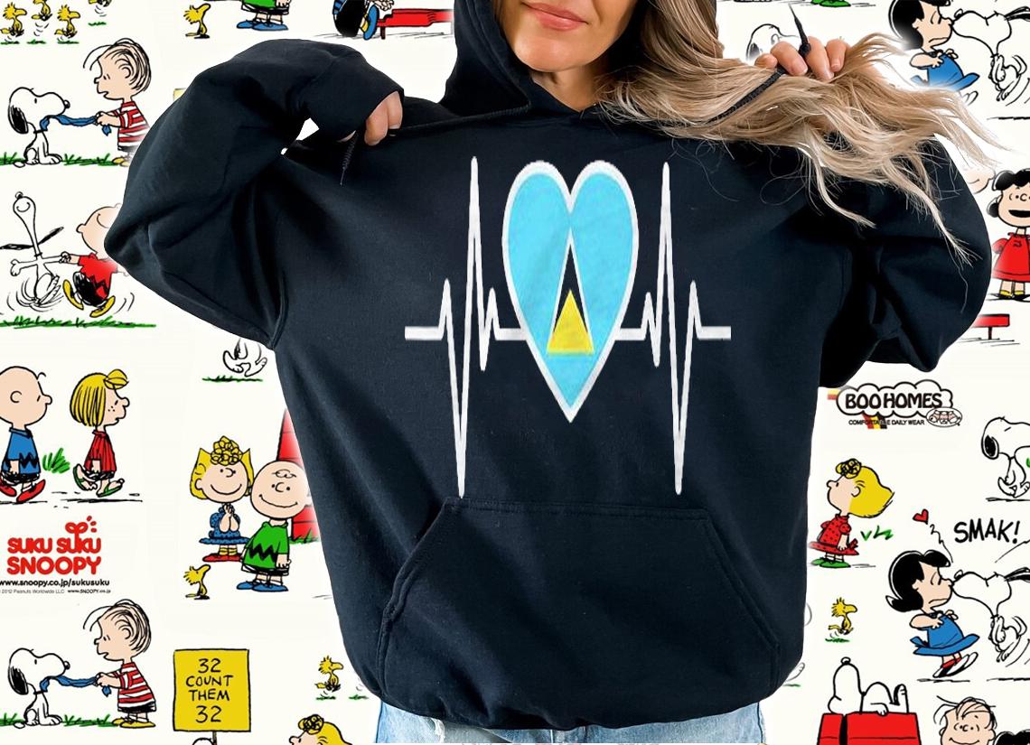 My Heart Beats For Saint Lucia I Heartbeat Men Women Shirt t-shirt