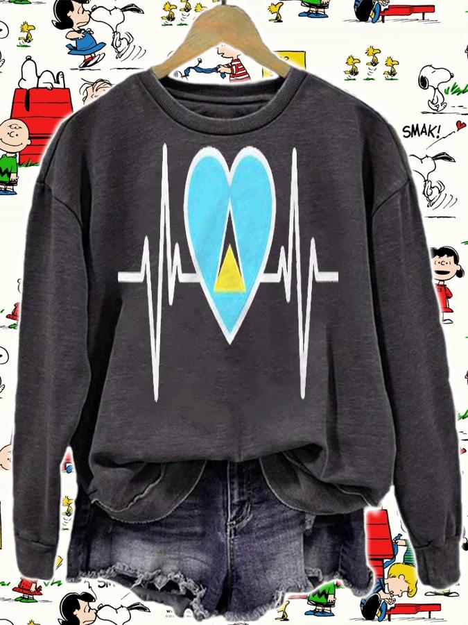 My Heart Beats For Saint Lucia I Heartbeat Men Women Shirt t-shirt