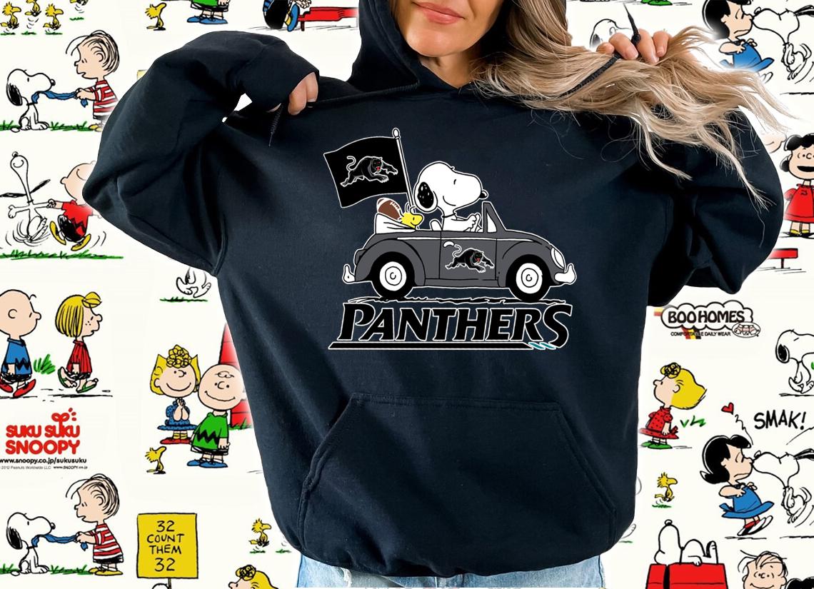 Penrith Panthers Snoopy Woodstock Driving Car t-shirt hoodie