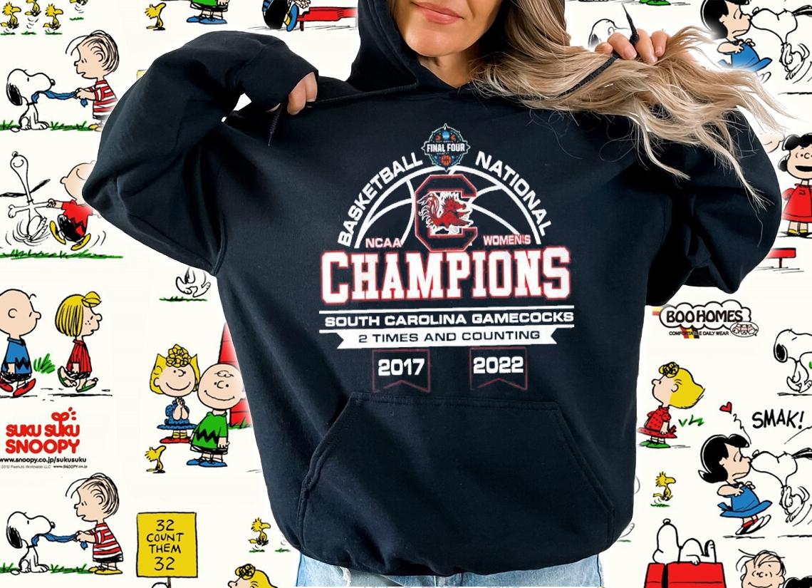 South Carolina Gamecocks NCAA Women's Basketball National Champions 2 Times And Counting 2022 Shirt t-shirt hoodie