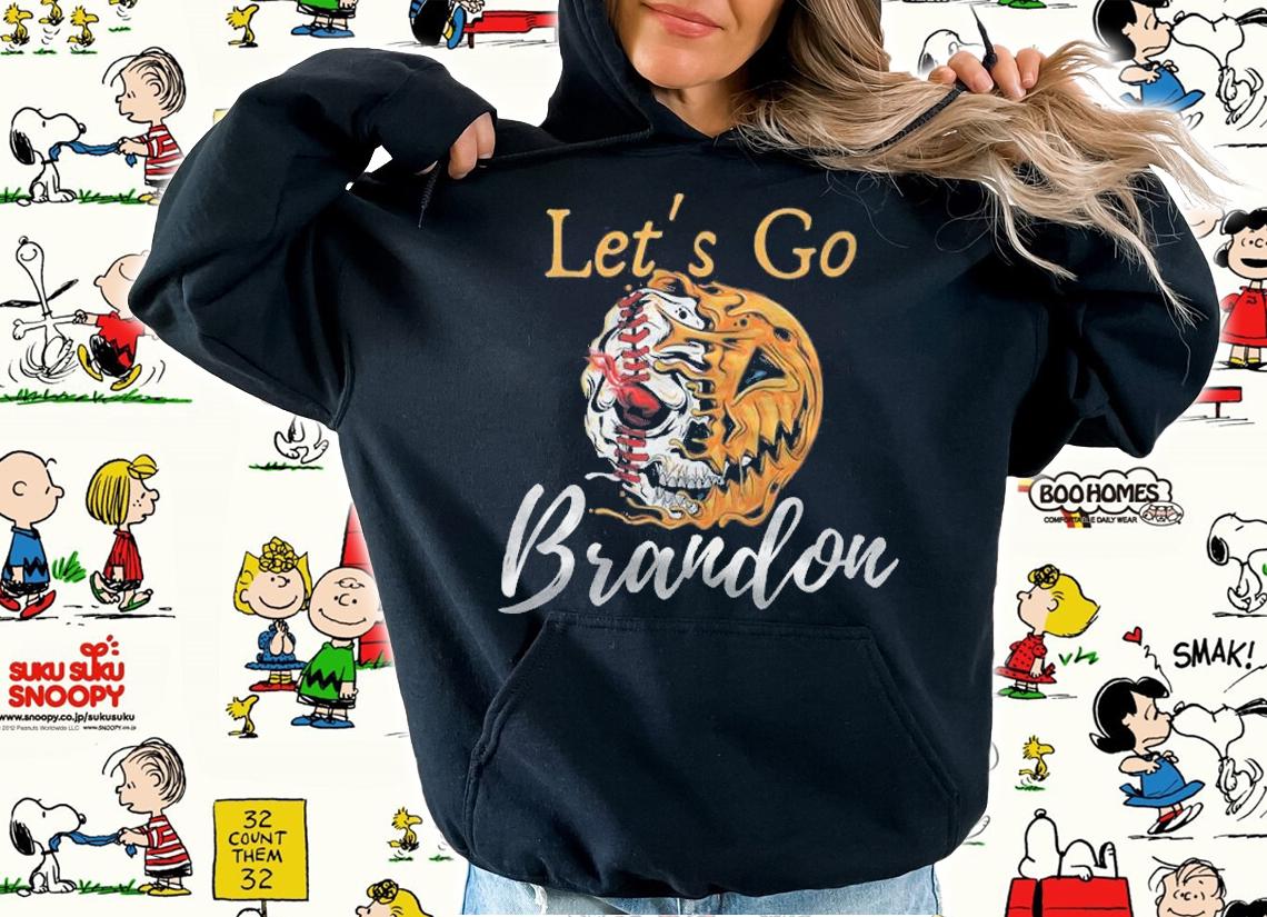 F Joe Biden let's Go Brandon Baseball Player Pumpkin Skull T-Shirt t-shirt