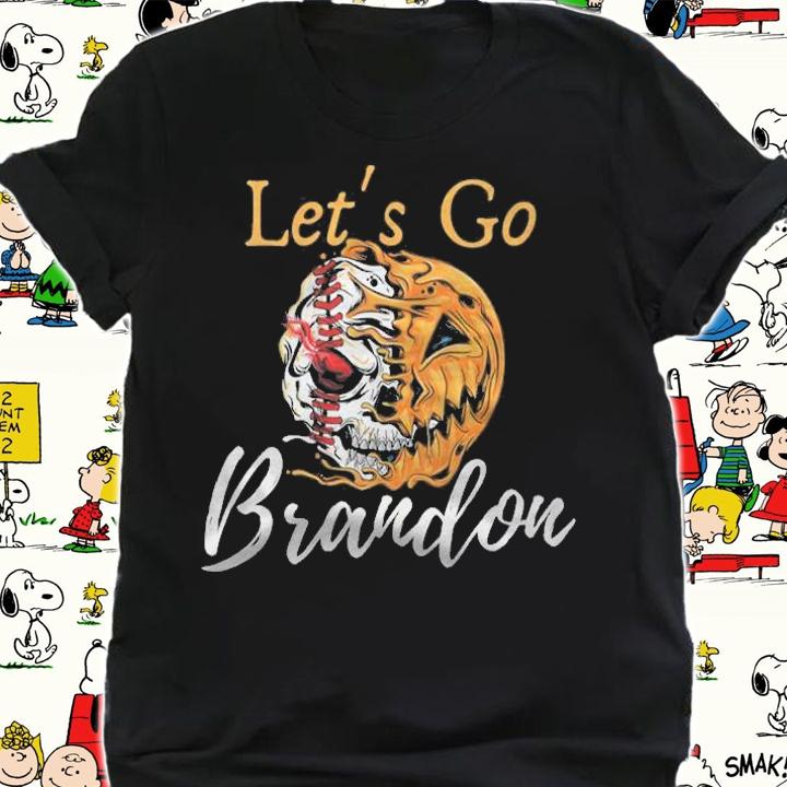 F Joe Biden let's Go Brandon Baseball Player Pumpkin Skull T-Shirt t-shirt