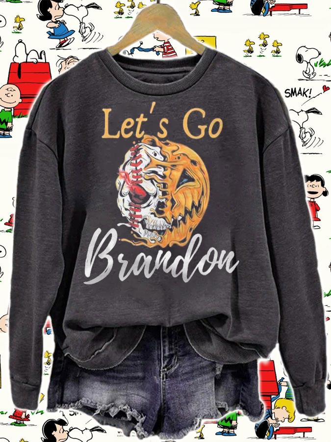 F Joe Biden let's Go Brandon Baseball Player Pumpkin Skull T-Shirt t-shirt