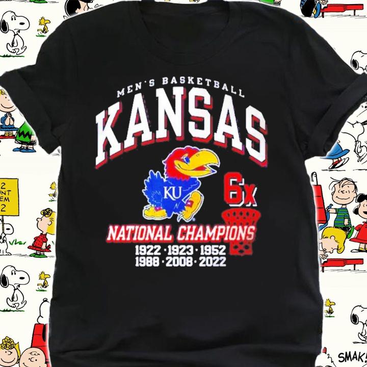 Kansas Jayhawks Men's Basketball National Champions KU 6X 1922-2022 Shirt t-shirt shirt