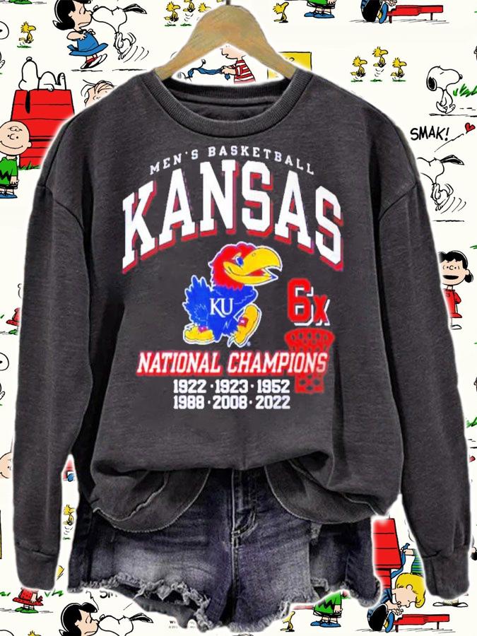 Kansas Jayhawks Men's Basketball National Champions KU 6X 1922-2022 Shirt t-shirt sweatshirt