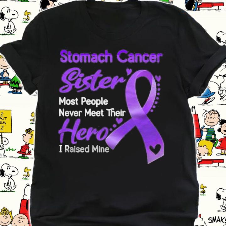 Stomach cancer sister most eople never meet their hero i raise mine shirt t-shirt
