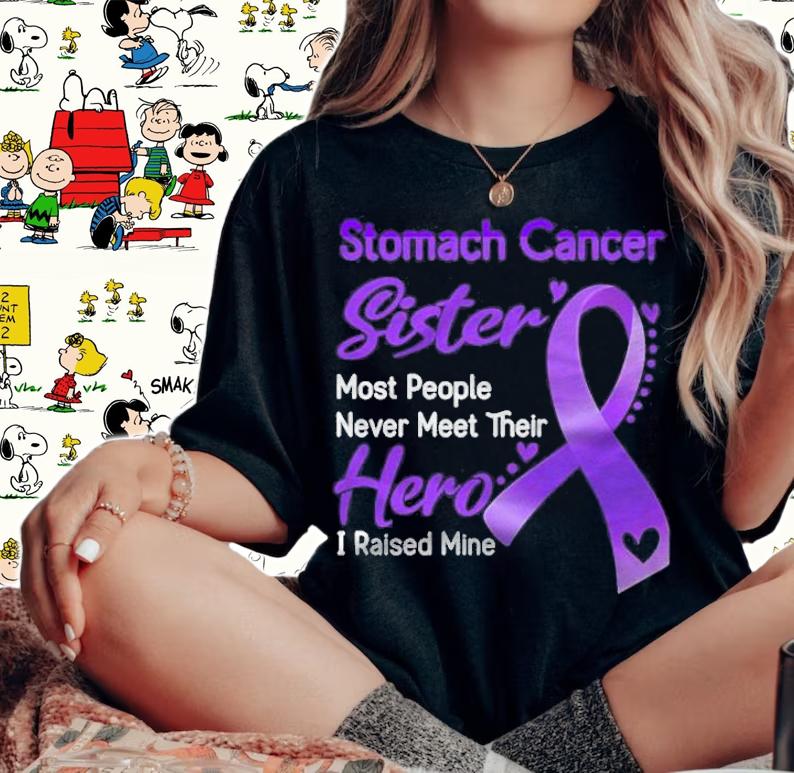 Stomach cancer sister most eople never meet their hero i raise mine shirt t-shirt