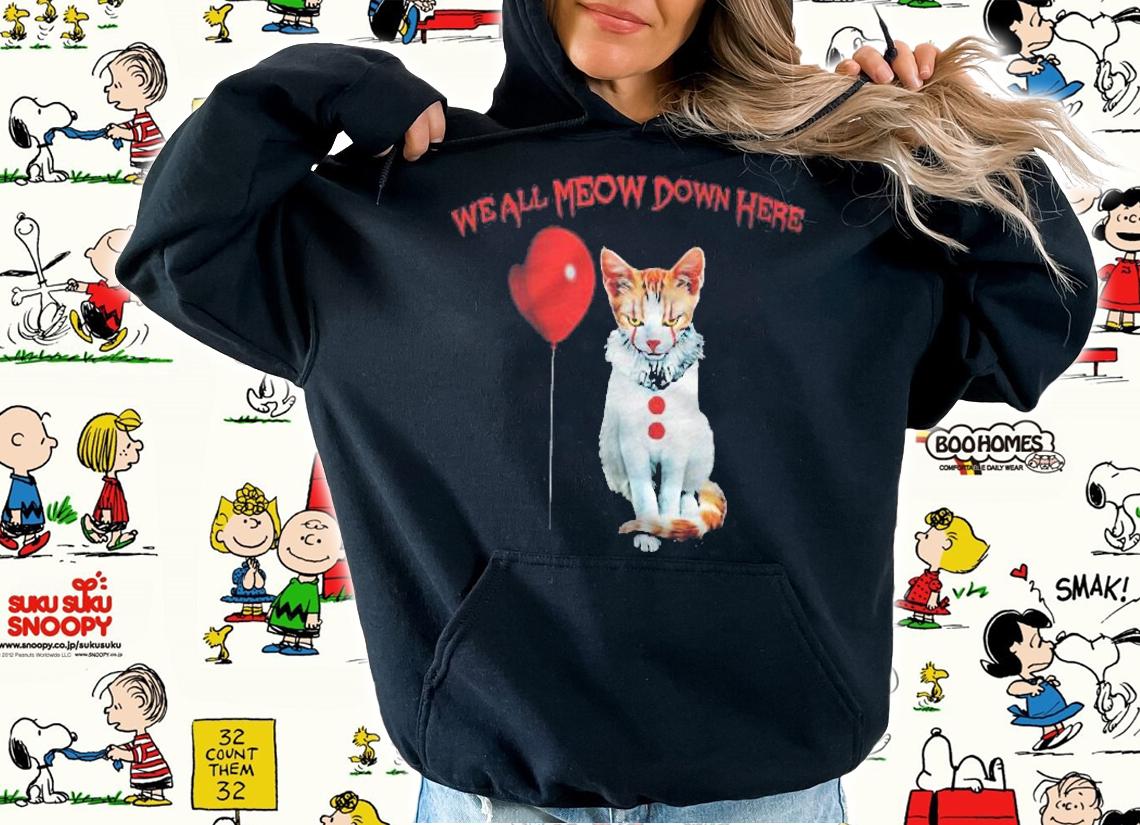 Cat Kitten Clown We All Meow Down Here Tri-Blend t-shirt