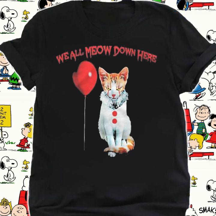 Cat Kitten Clown We All Meow Down Here Tri-Blend t-shirt