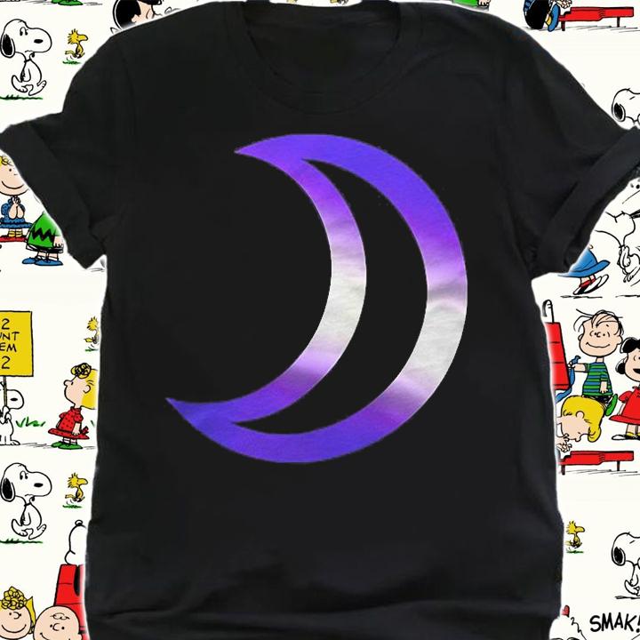 Purple Crescent Moon With White Stripe Zip Shirt t-shirt