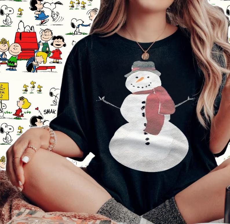 Snowman funny Xmas T-shirt t-shirt woman shirt