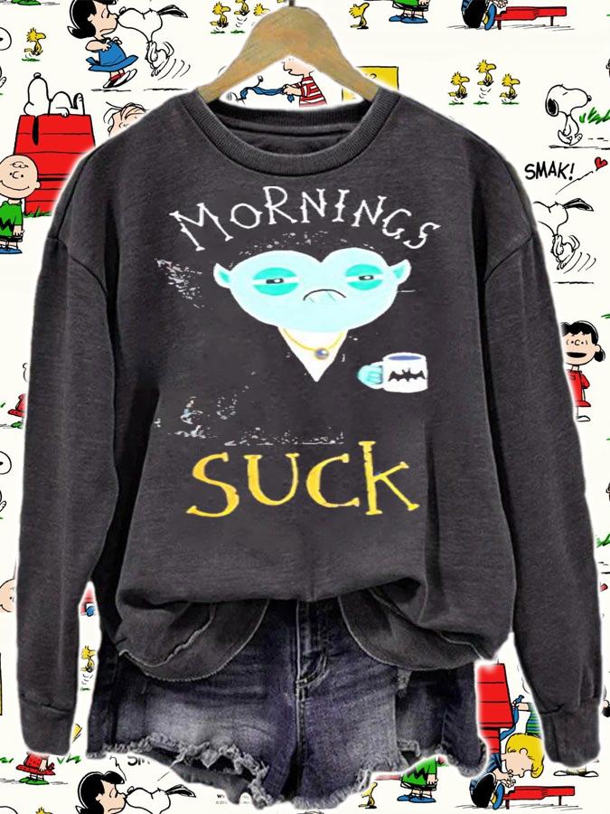 Mornings Suck Vampire Shirt sweatshirt