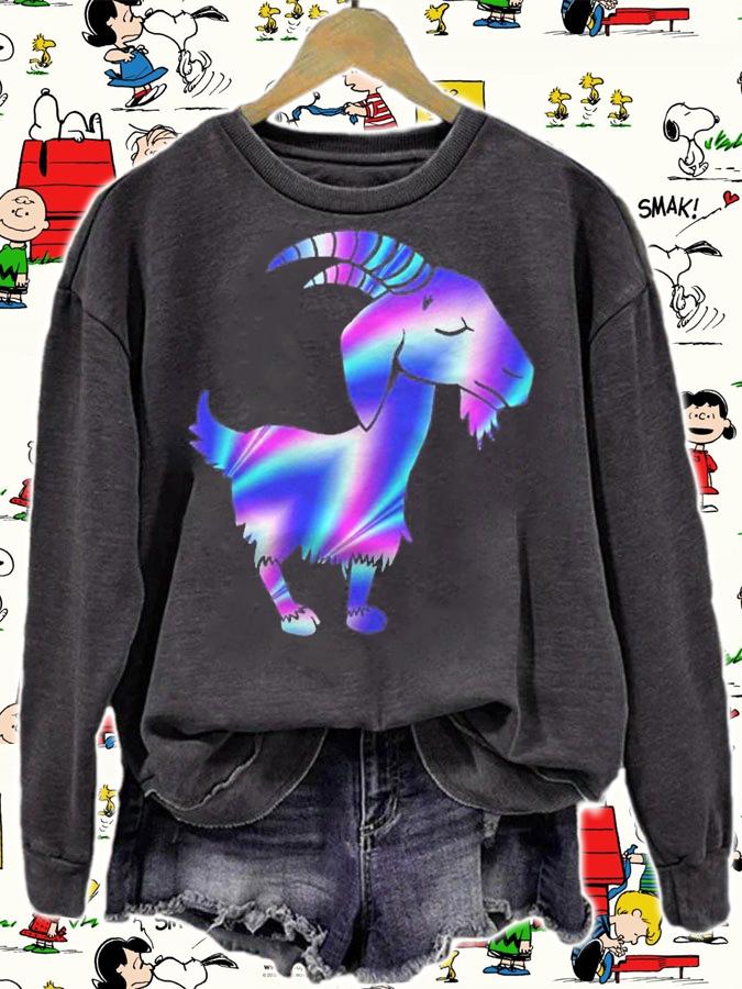 Pet Goat Vintage 1990S Vaporwave Tie-Dye Goat Fan & Lover Shirt sweatshirt