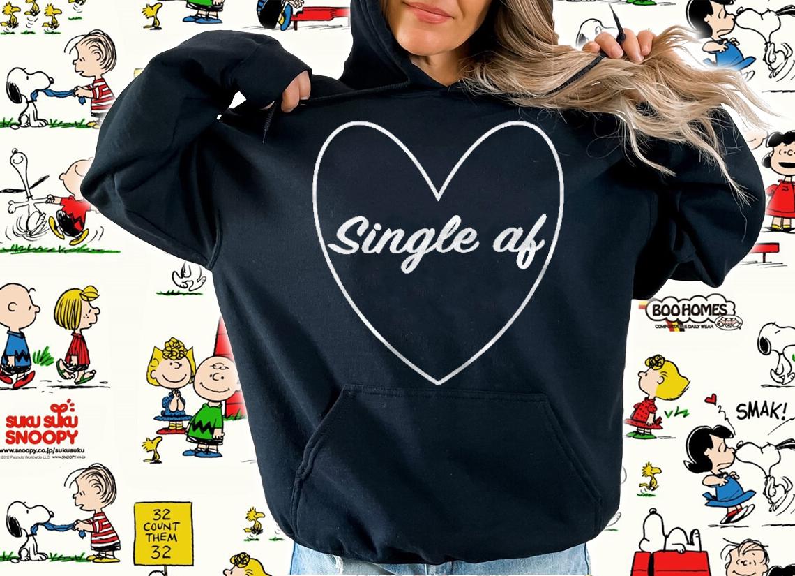 Single Af Sarcastic Dating Anti Valentines Day Goth Heart Shirt hoodie