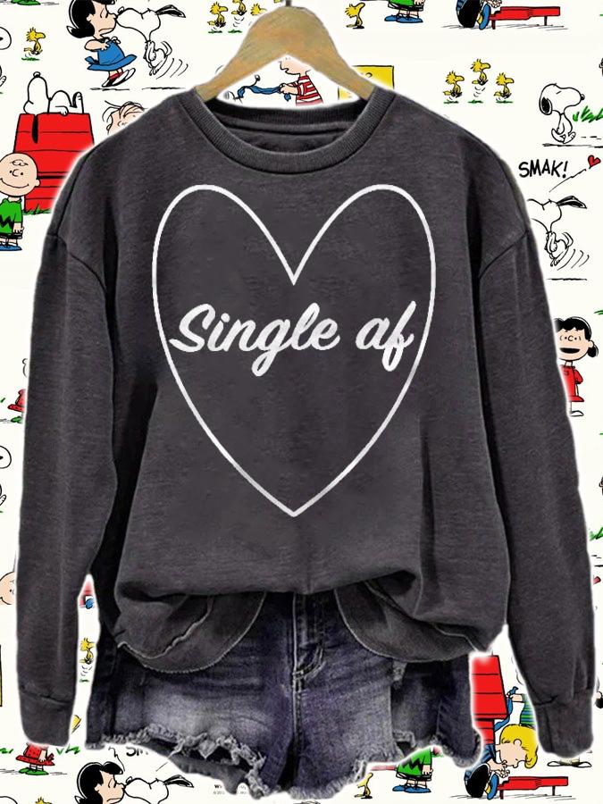 Single Af Sarcastic Dating Anti Valentines Day Goth Heart Shirt sweatshirt