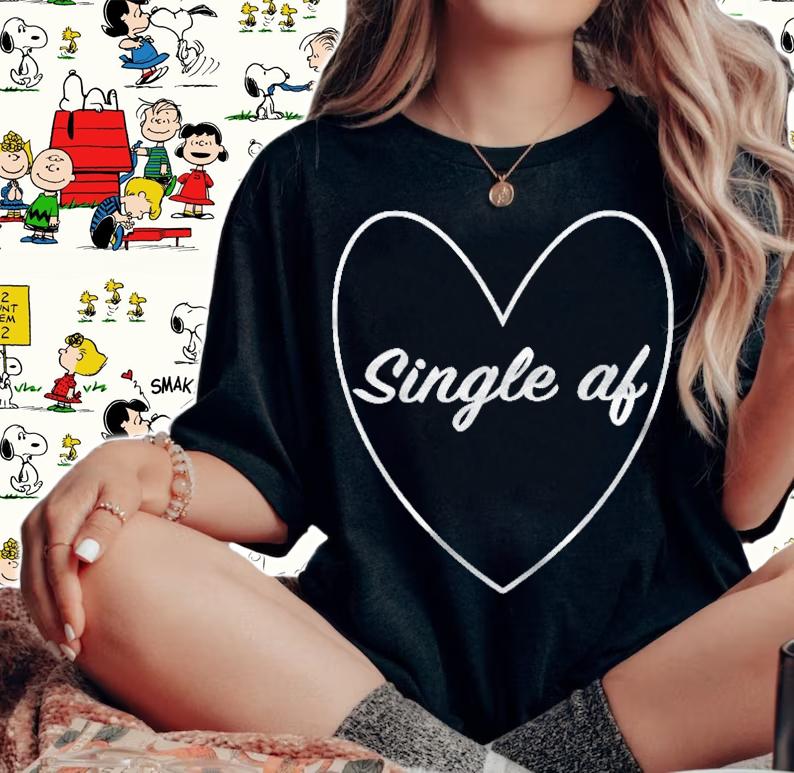 Single Af Sarcastic Dating Anti Valentines Day Goth Heart Shirt woman shirt