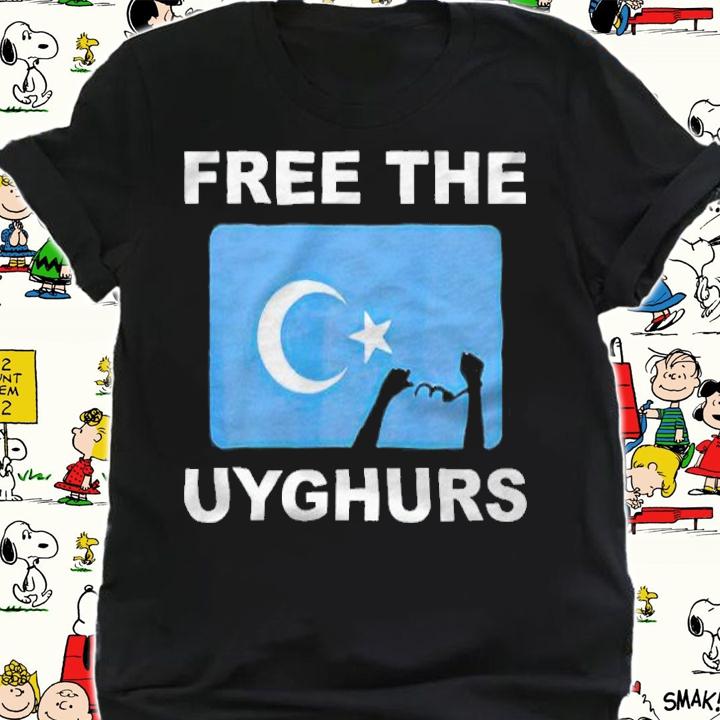 Free the Uyghurs flag logo T-shirt shirt