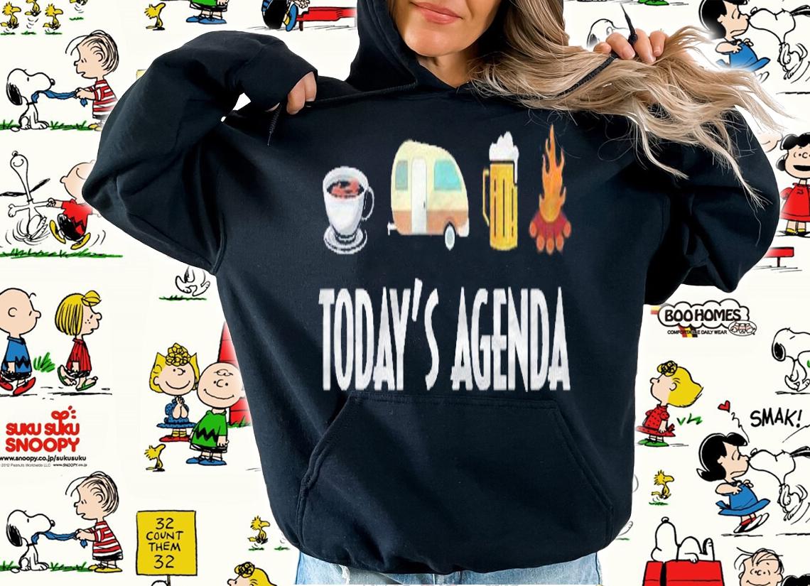 Funny Todays Agenda Coffee Camping Beer Campfire Camp Shirt hoodie