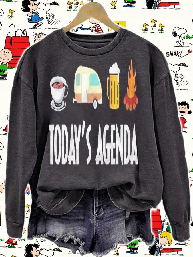 Funny Todays Agenda Coffee Camping Beer Campfire Camp Shirt sweatshirt