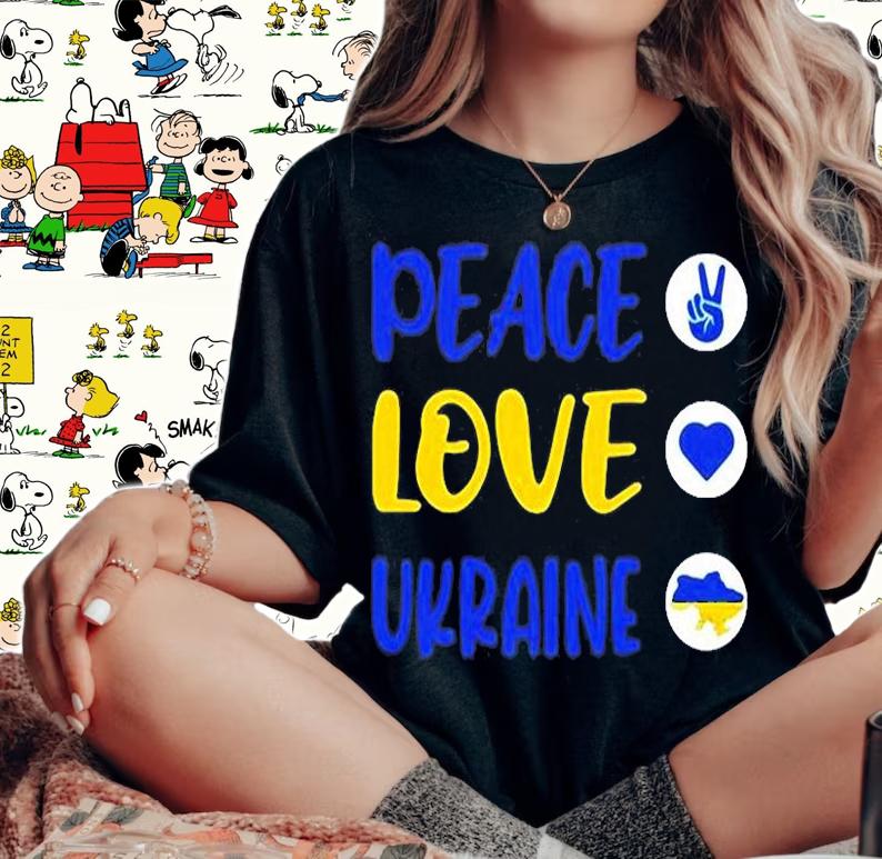 Peace Love Ukraine I Stand With Ukraine T-Shirt woman shirt
