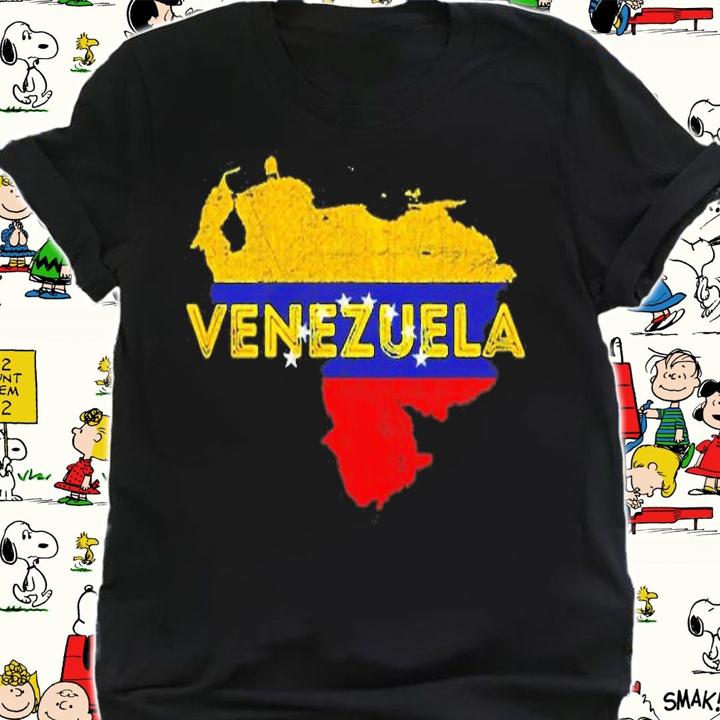 Womens Venezuelan Map And Flag Souvenir Distressed Venezuela T-Shirt shirt