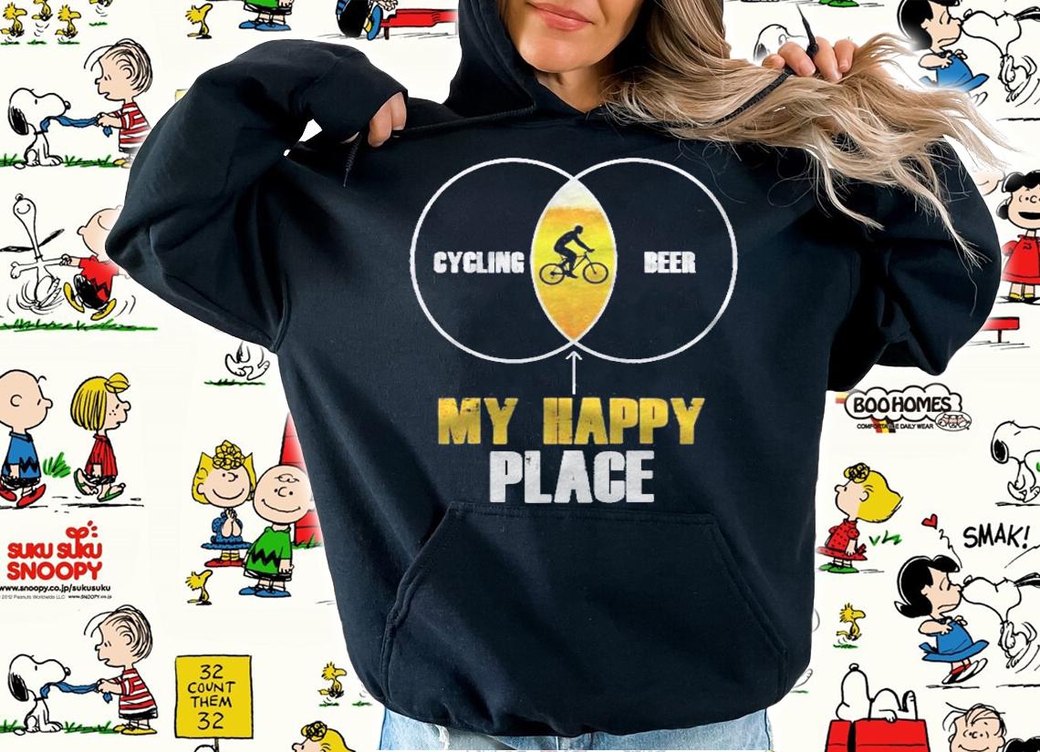 Cycling Beer My Happy Place Shirt hoodie