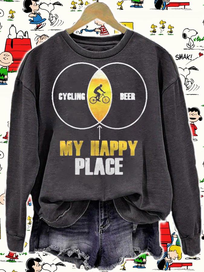 Cycling Beer My Happy Place Shirt sweatshirt