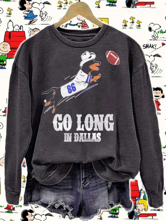 Go Long In Dallas Funny Dachshund Football shirt sweatshirt