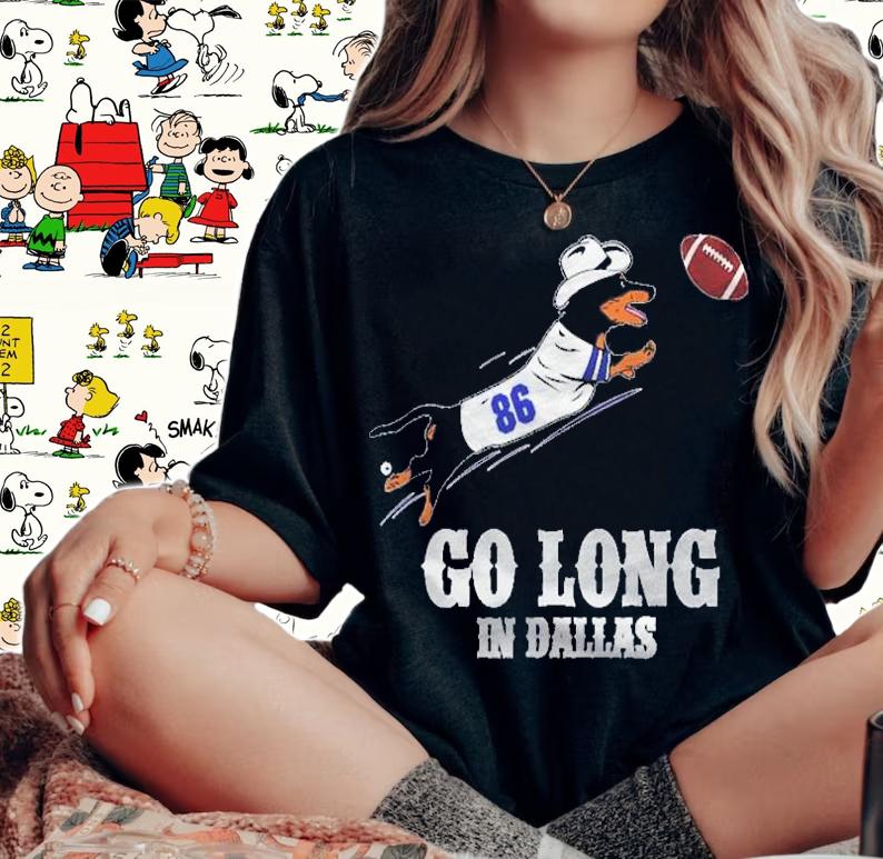 Go Long In Dallas Funny Dachshund Football shirt woman shirt