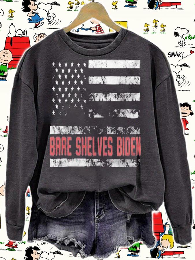 New Design bare Shelves Biden USA Flag Anti Joe Biden T-Shirt sweatshirt