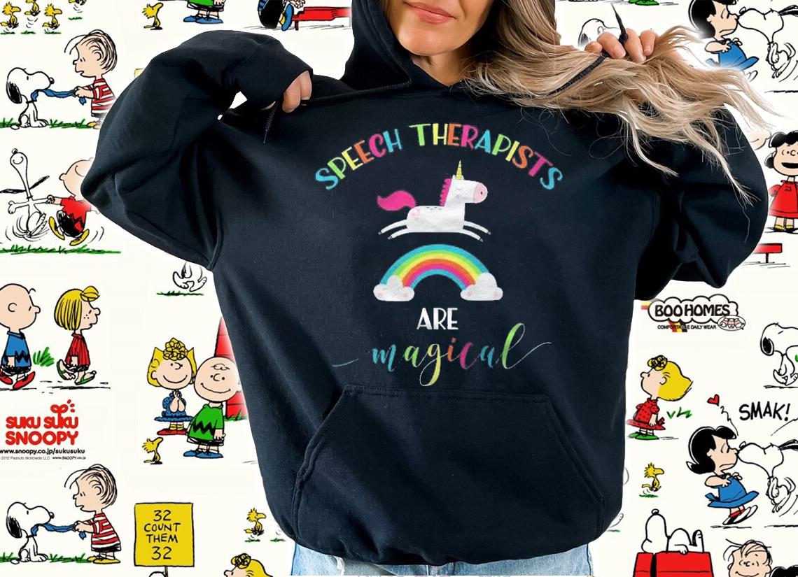 Speech Therapist Appreciation Gif Unicorn Slp Magic Shirt