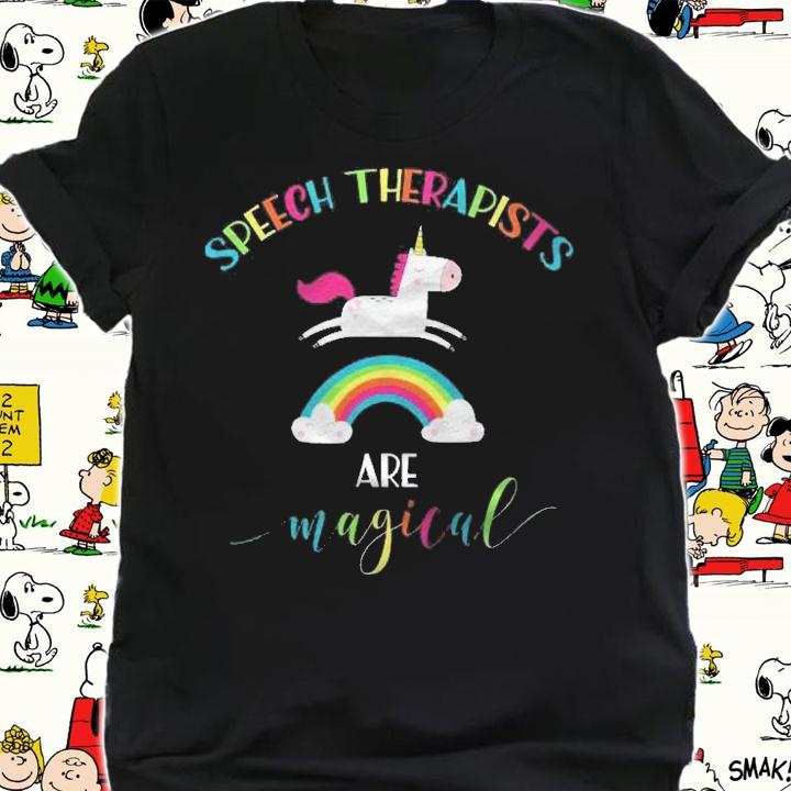 Speech Therapist Appreciation Gif Unicorn Slp Magic Shirt