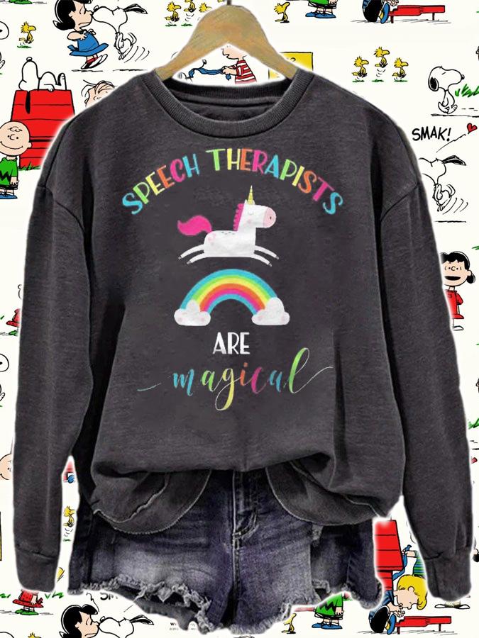 Speech Therapist Appreciation Gif Unicorn Slp Magic Shirt