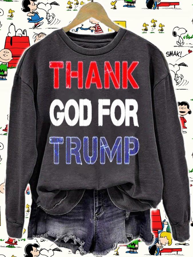 Thank God Trump Black T-Shirt sweatshirt
