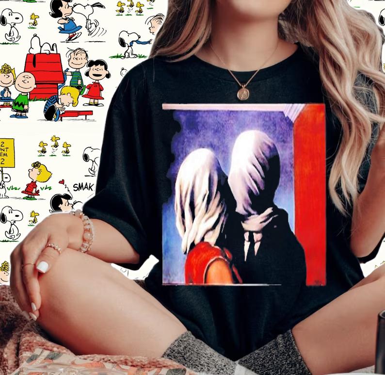 The Lovers Famous Painting By Magritte T-Shirt woman shirt