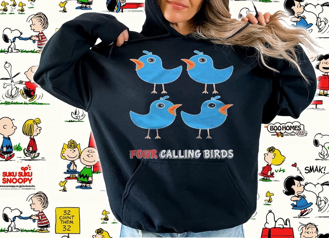 Four Calling Birds Song 12 Days Christmas Shirt hoodie