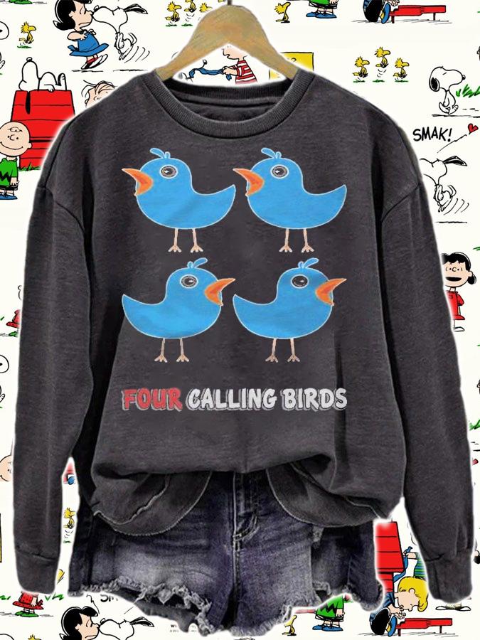 Four Calling Birds Song 12 Days Christmas Shirt sweatshirt
