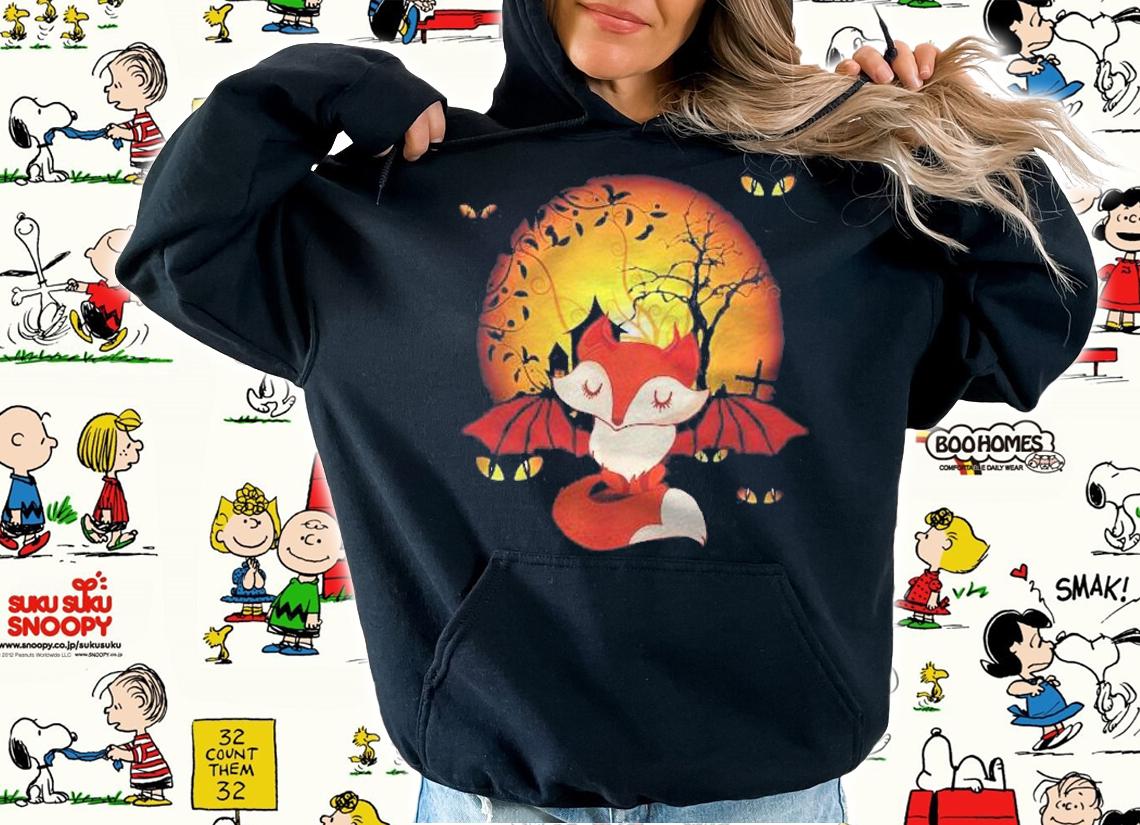 Halloween  Fox With Bat Wings Shirt hoodie