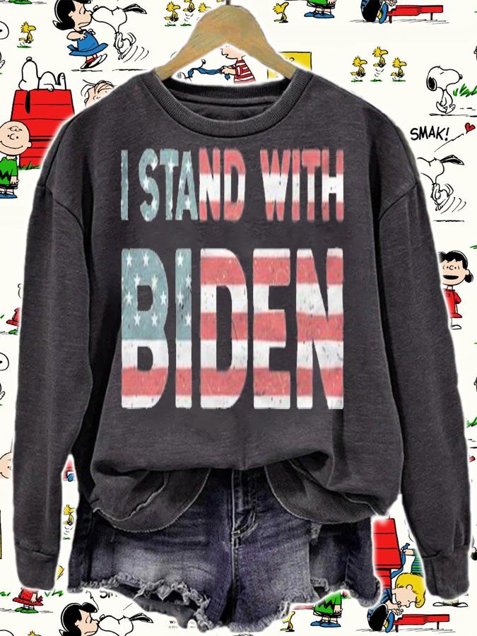 I Stand With Biden Pro Biden USA Flag T-Shirt sweatshirt