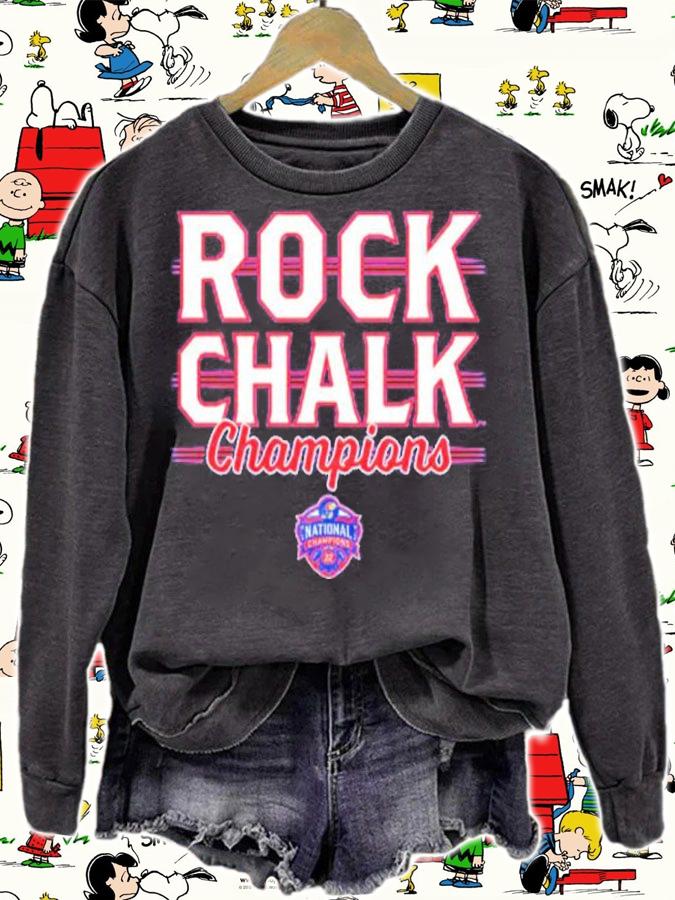 Kansas Jayhawks Basketball Rock Chalk Champions Shirt