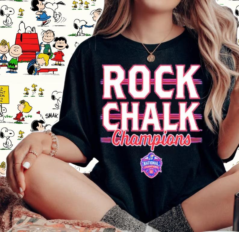 Kansas Jayhawks Basketball Rock Chalk Champions Shirt