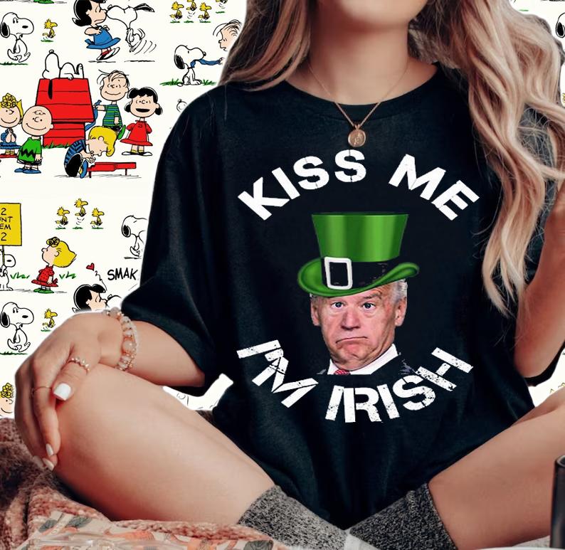 Leprechaun Joe Biden Kiss Me I'm Pretending To Be T-Shirt